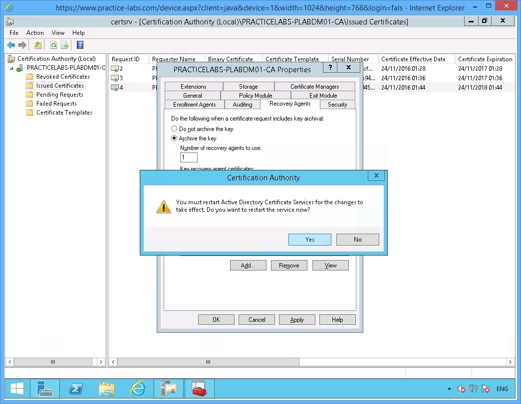 Practice Labs screenshot.